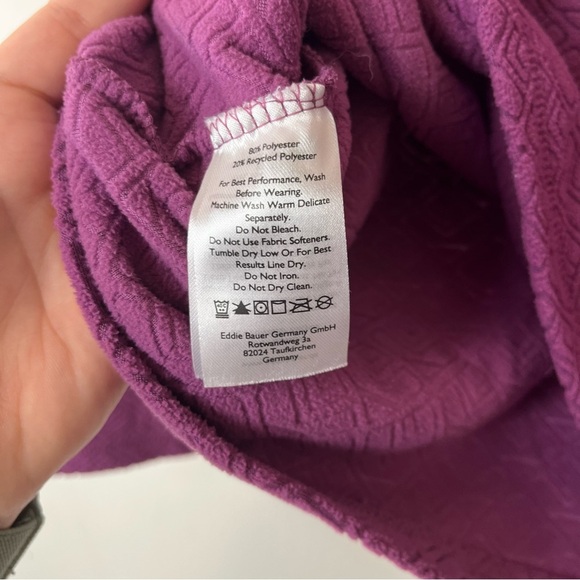 Eddie Bauer Lightweight Quarter Zip Fleece Pink Small - Picture 7 of 9